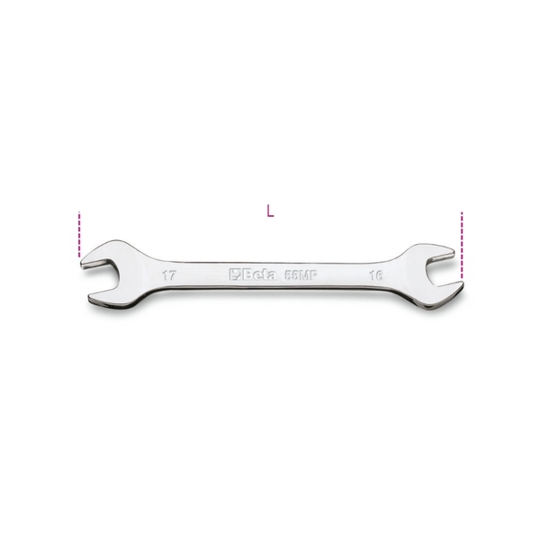 Beta Double Open End Wrench, Bright, 18X19mm 000550621